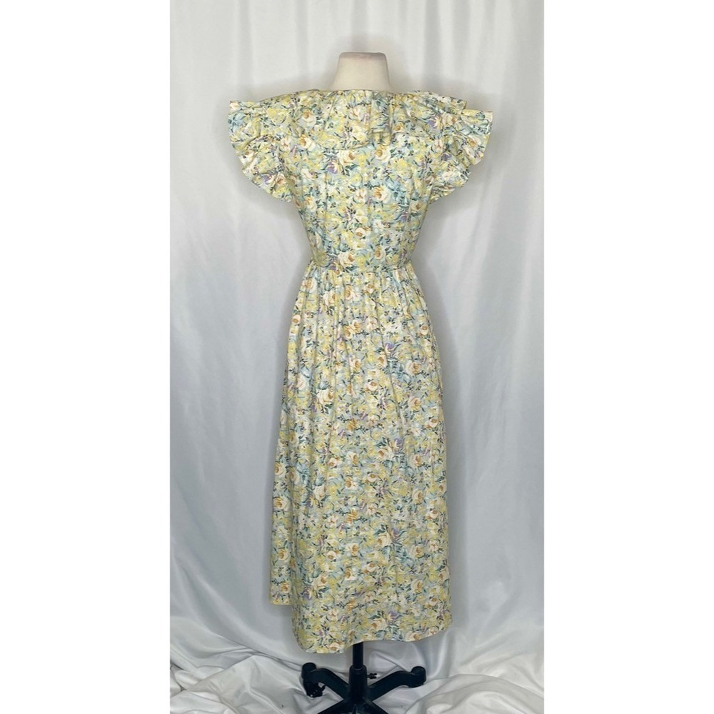 O.P.T. Kate Floral Ruffled Midi Dress One Pretty Time Pockets Ruffles Small - Picture 11 of 16